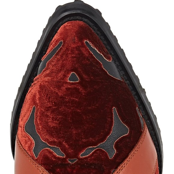 NIB Chloe Rylee Velvet & Leather Ankle Boots Size 39 - Picture 6 of 12